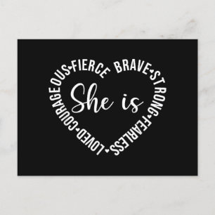 Sie liebt mutige, tapfere, starke Furcht Feiertagspostkarte