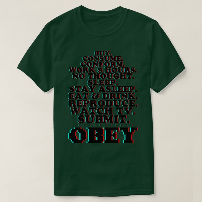 Sie Live-Befehle OBEY 3D Pixel T-Shirt (Design vorne)