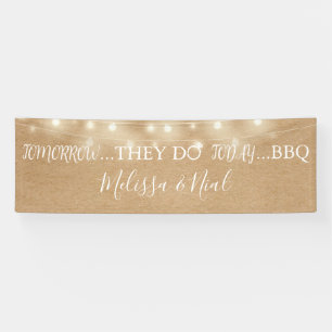 Sie machen BBQ Rustic Lichterketten Verlobung  Banner