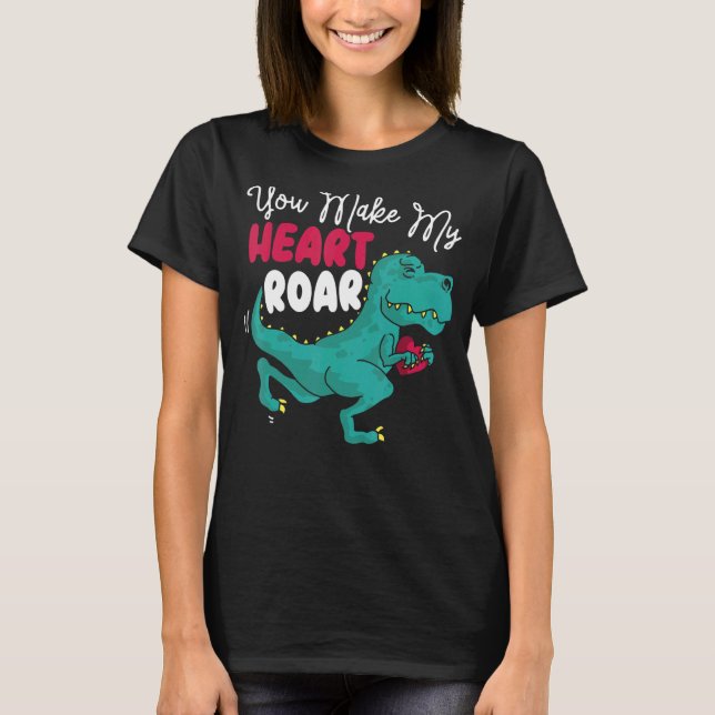 Sie machen mein Herz Roar Dino Paläontologe Dinosa T-Shirt (Vorderseite)