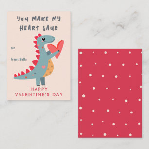 Sie machen mein Herz Saur Dinosaur Pun Valentine Mitteilungskarte