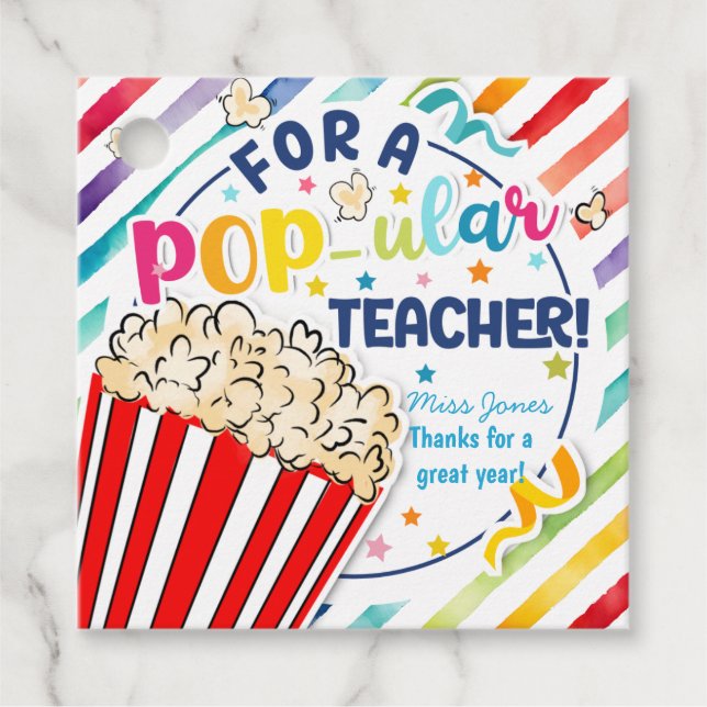 Sie machen mich Pop Dank Popcorn Freiwilligen Geschenkanhänger (Vorderseite)