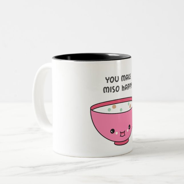 Sie machen Miso Happy Niedlich Zweifarbige Tasse (Vorderseite Links)