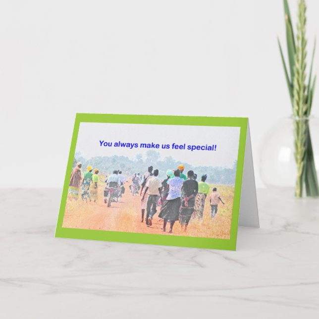 "Sie machen uns immer zum besonderen Gefühl" Danke (Vorderseite)