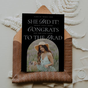 Sie machte es B&W Arch Hybrid Schriftart Moderner  Einladung