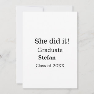Sie machte es graduiert hinzufügen Namen Klasse vo Feiertagskarte