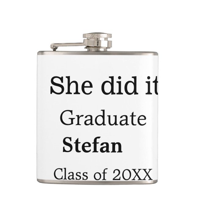 Sie machte es graduiert hinzufügen Namen Klasse vo Flachmann (Vorderseite)