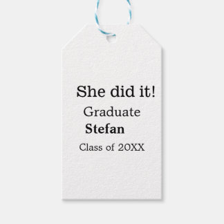 Sie machte es graduiert hinzufügen Namen Klasse vo Geschenkanhänger