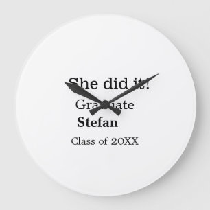 Sie machte es graduiert hinzufügen Namen Klasse vo Große Wanduhr