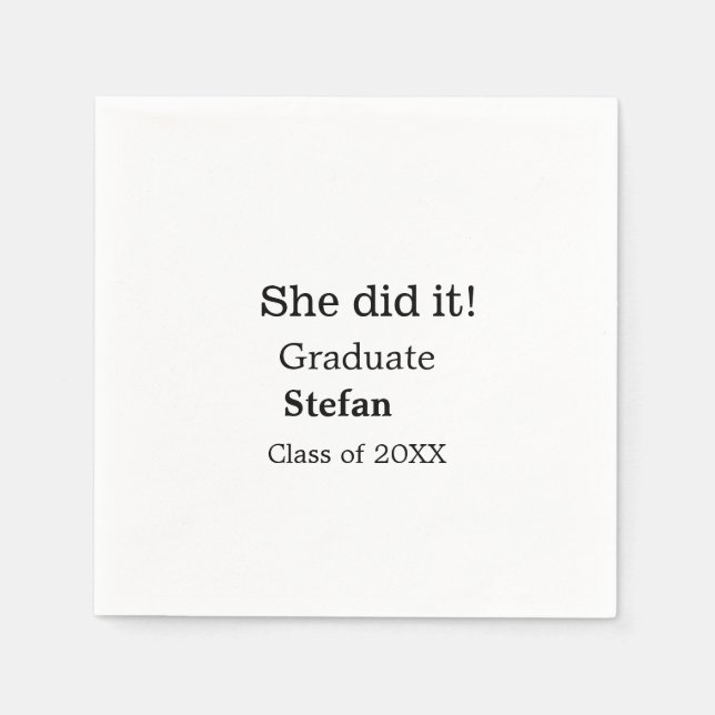 Sie machte es graduiert hinzufügen Namen Klasse vo Serviette (Vorderseite)