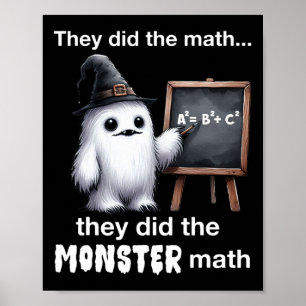 Sie machten das Monster Mathe Yeti Funny Halloween Poster