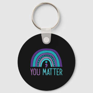 Sie Matter Semicolon Suizidprävention Lila Tee Schlüsselanhänger