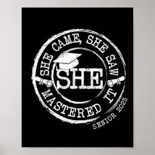 Sie meisterte es meistern Degree Abschluss Retro C Poster