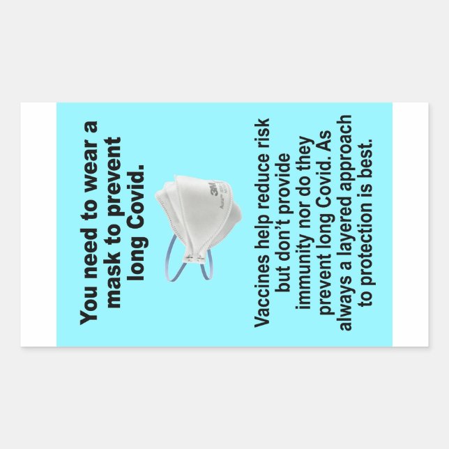 Sie müssen eine Maske tragen, um Papieraufkleber z Rechteckiger Aufkleber (Vorderseite)