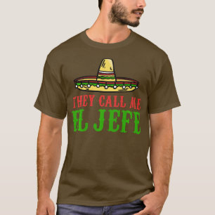 Sie nennen mich el Jefe mexikanische Bartleen Long T-Shirt