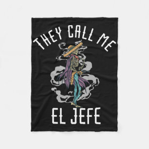 Sie nennen mich El Jefe mexikanischen Sombrero Cow Fleecedecke