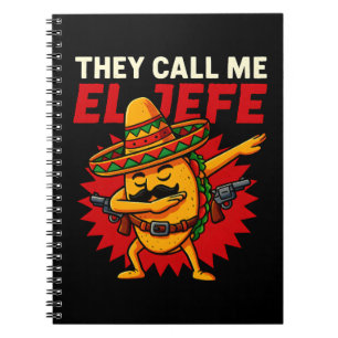 Sie nennen mich El Jefe Taco Funny Boss Cinco De M Notizblock