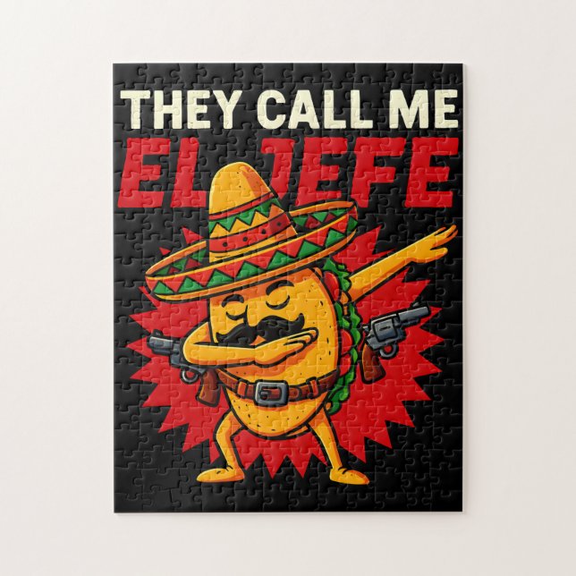 Sie nennen mich El Jefe Taco Funny Boss Cinco De M Puzzle (Vertikal)