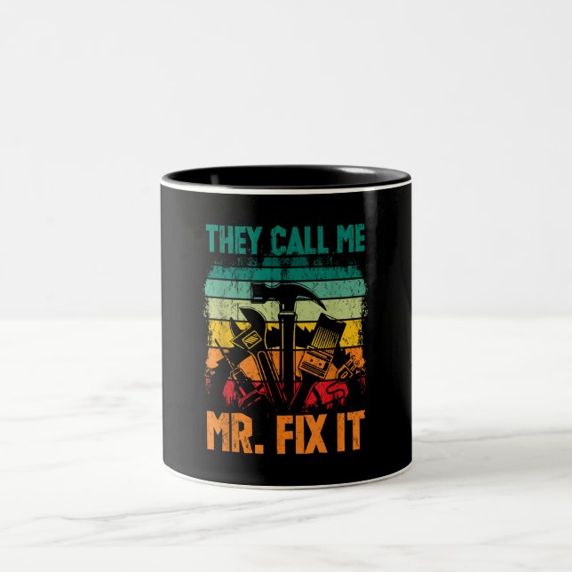 Sie nennen mich Mr. Fix Zweifarbige Tasse (Mittel)