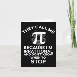 Sie nennen mich Pi Funny Mah Geek Lehrer 3,14 Pi D Karte