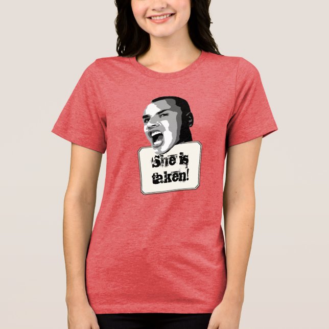 Sie nimmt den Funny Custom Text Tri-Blend Shirt (Vorderseite)