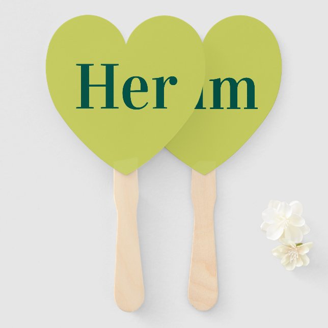 Sie oder Ihm? | Bride Groom Retro Hochzeitsspiel Fächer (Vorne und Hinten)