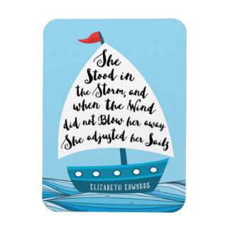 Sie passte ihr Segelschiff Zitat Magnet an