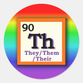 Sie - Periodische Tabellenspalte über Regenbogen Runder Aufkleber