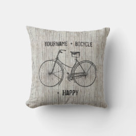 Sie plus Fahrrad entsprechen glücklicher antiker Kissen Für Draußen