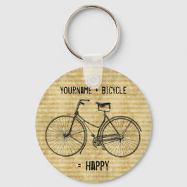 Sie Plus Fahrrad gleich glücklich antikes Fahrrad  Schlüsselanhänger