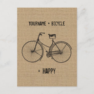 Sie plus Fahrrad sind gleich glücklicher natürlich Postkarte