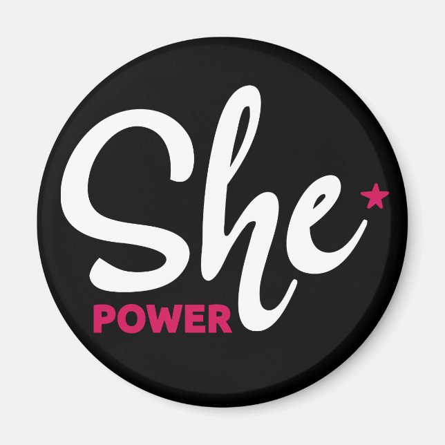 Sie Power White Design Magnet (Vorne)