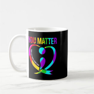 Sie Problem Glücklich Suizidbewusstsein Unterstütz Kaffeetasse