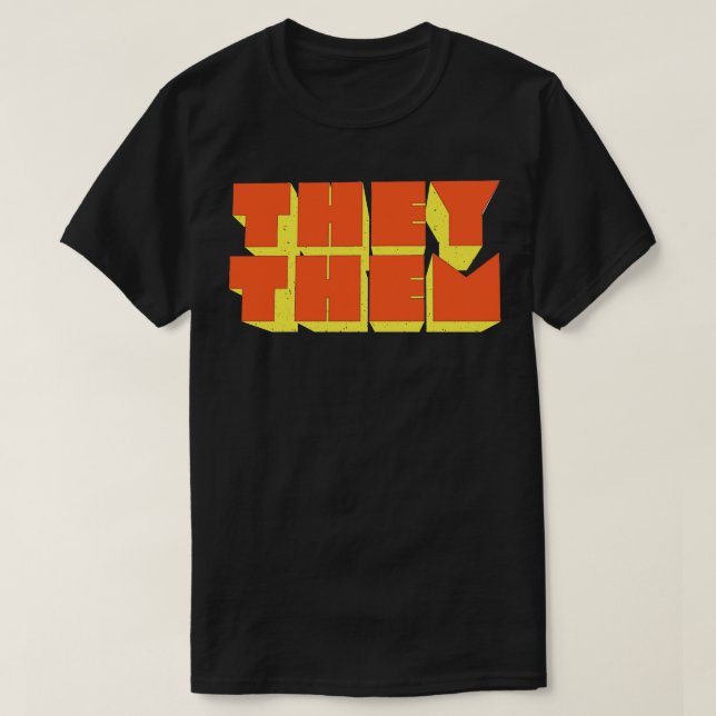 Sie Pronouns Retro Style Design 2 T-Shirt (Design vorne)