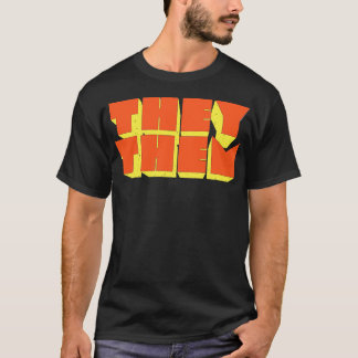 Sie Pronouns Retro Style Design 2 T-Shirt