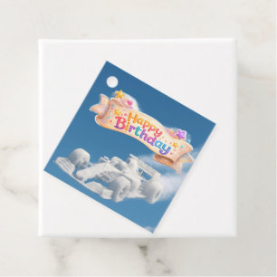 Sie rasen Auto Wolken Quadrat Gefallen Tag Geschenkanhänger