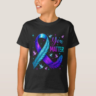 Sie Ribbon Bird Suizidpräventionsbewusstsein T-Shirt