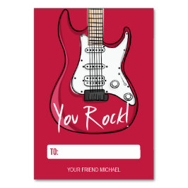 Sie Rock Kids Class Room Valentine Card Tischnummer