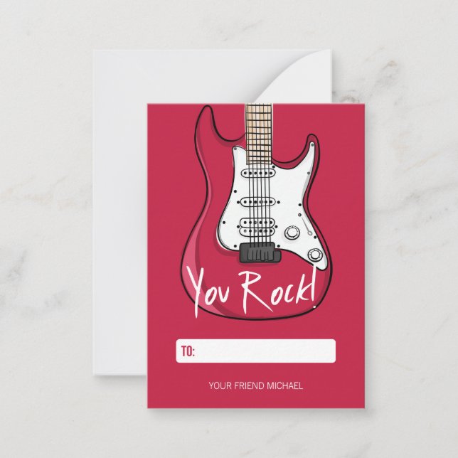 Sie Rock Kids Klasse Valentine Card, 100pk Mitteilungskarte (Vorderseite)