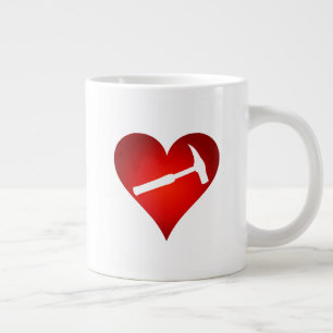 Sie rocken meine Welt: Rock Hammer Heart Jumbo-Tasse