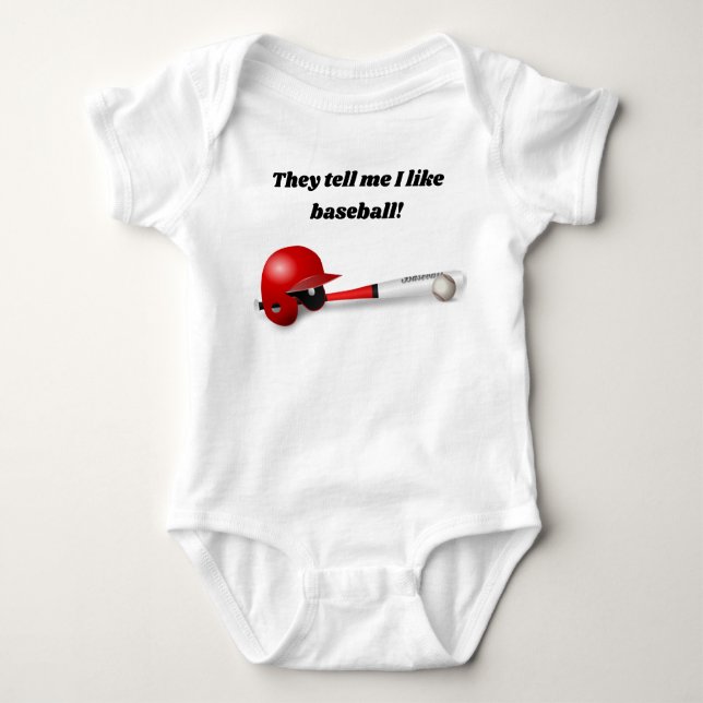 Sie sagen mir, dass ich Baseball-Baby-Bodysuit mag Baby Strampler (Vorderseite)