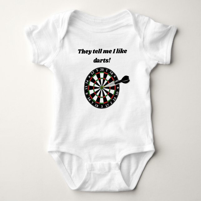 Sie sagen mir, ich mag Darts Baby Bodysuit Baby Strampler (Vorderseite)