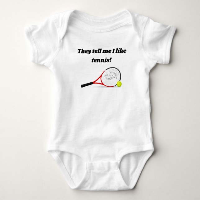Sie sagen mir, ich mag Tennis Baby Bodysuit Strampler (Vorderseite)