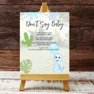 Sie sagt nicht Baby Blue Dinosaur Ballon Poster