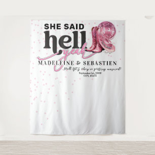 Sie sagte Hell Yeah Western Booth Hochzeitsvorhang Wandteppich