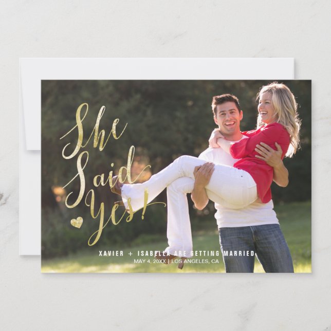 Sie sagte ja! Ankündigung der Verlobung (Vorderseite)