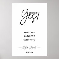 Sie sagte Ja-Banner Verlobte Begrüßung Poster