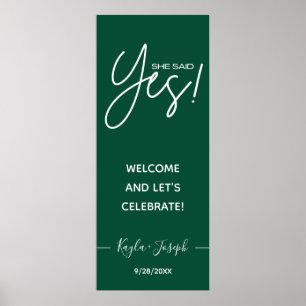 Sie sagte Ja Banner Willkommen zur Verlobung  Post Poster