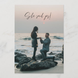 Sie sagte Ja Beach Foto Engagement Party Einladung