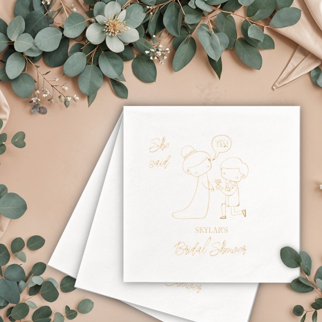 Sie sagte ja Brautparty Servietten Mit Folie (Von Creator hochgeladen)